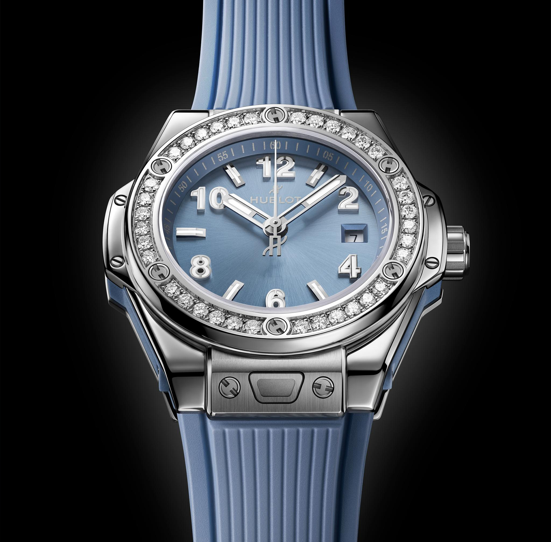 Hublot Big Bang One Click Steel Coal Blue Diamonds 33MM — view 4