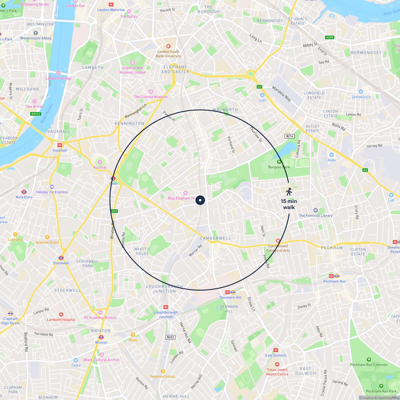 Map showing the location of 300 Jewell Street, SE1 0BU and the surrounding 15 minute walk area.