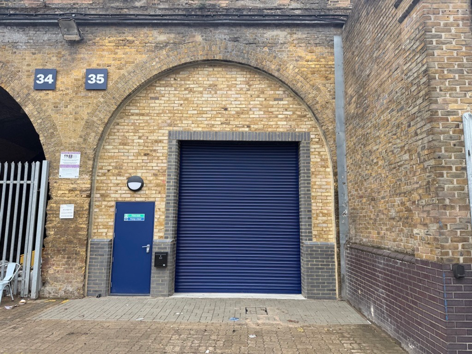 The front of an arch.