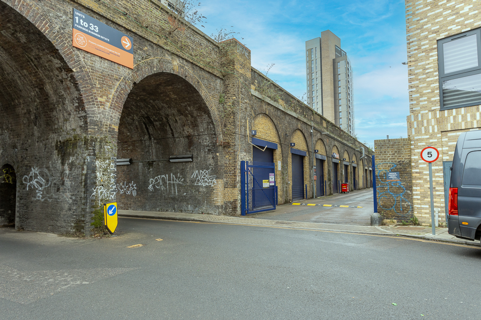 The front of an arch.