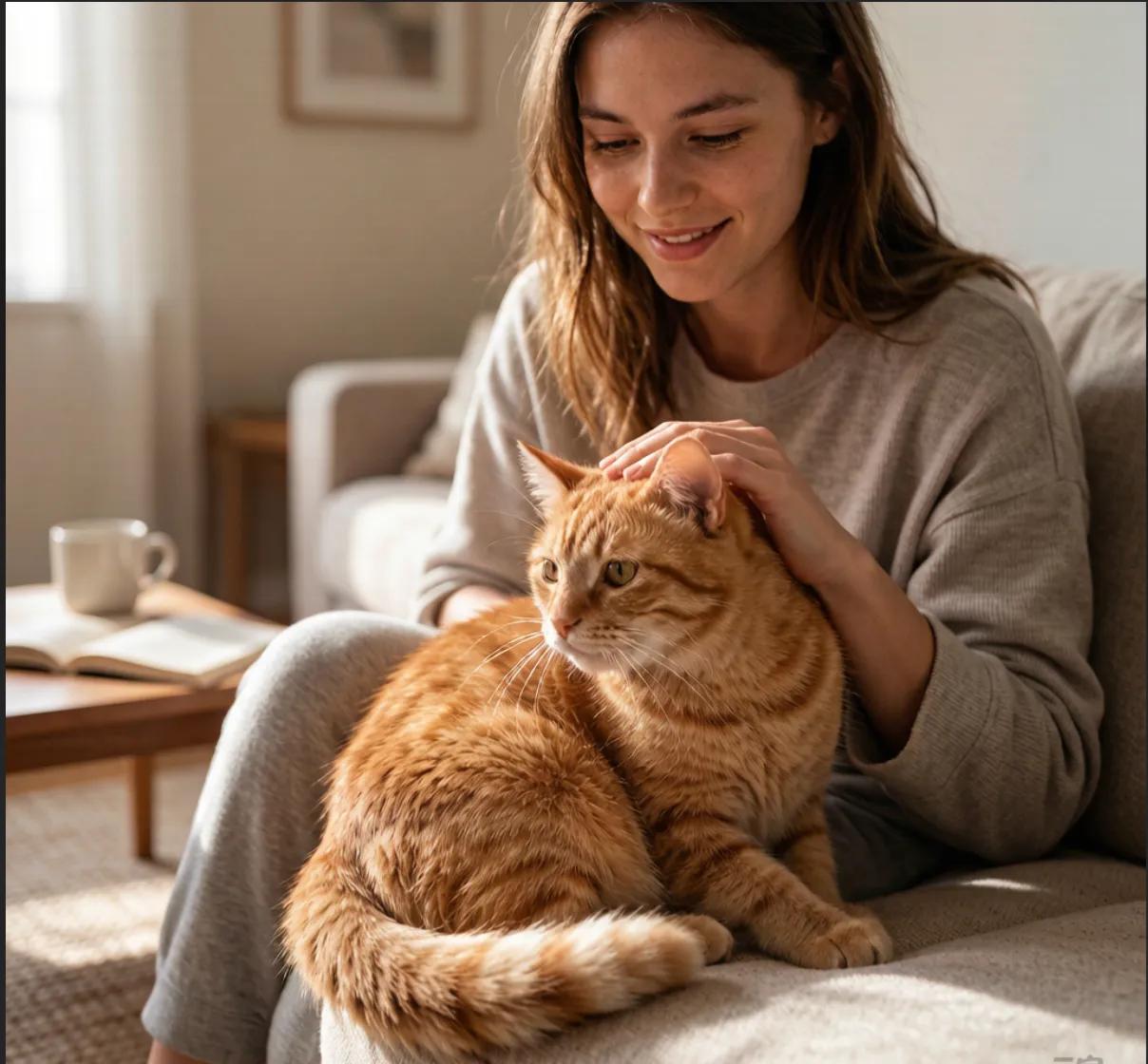 A person playing with a cat using a wand toy with a feather attachment