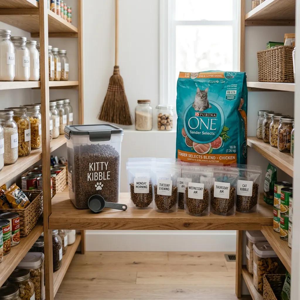 Pantry with pet food bin