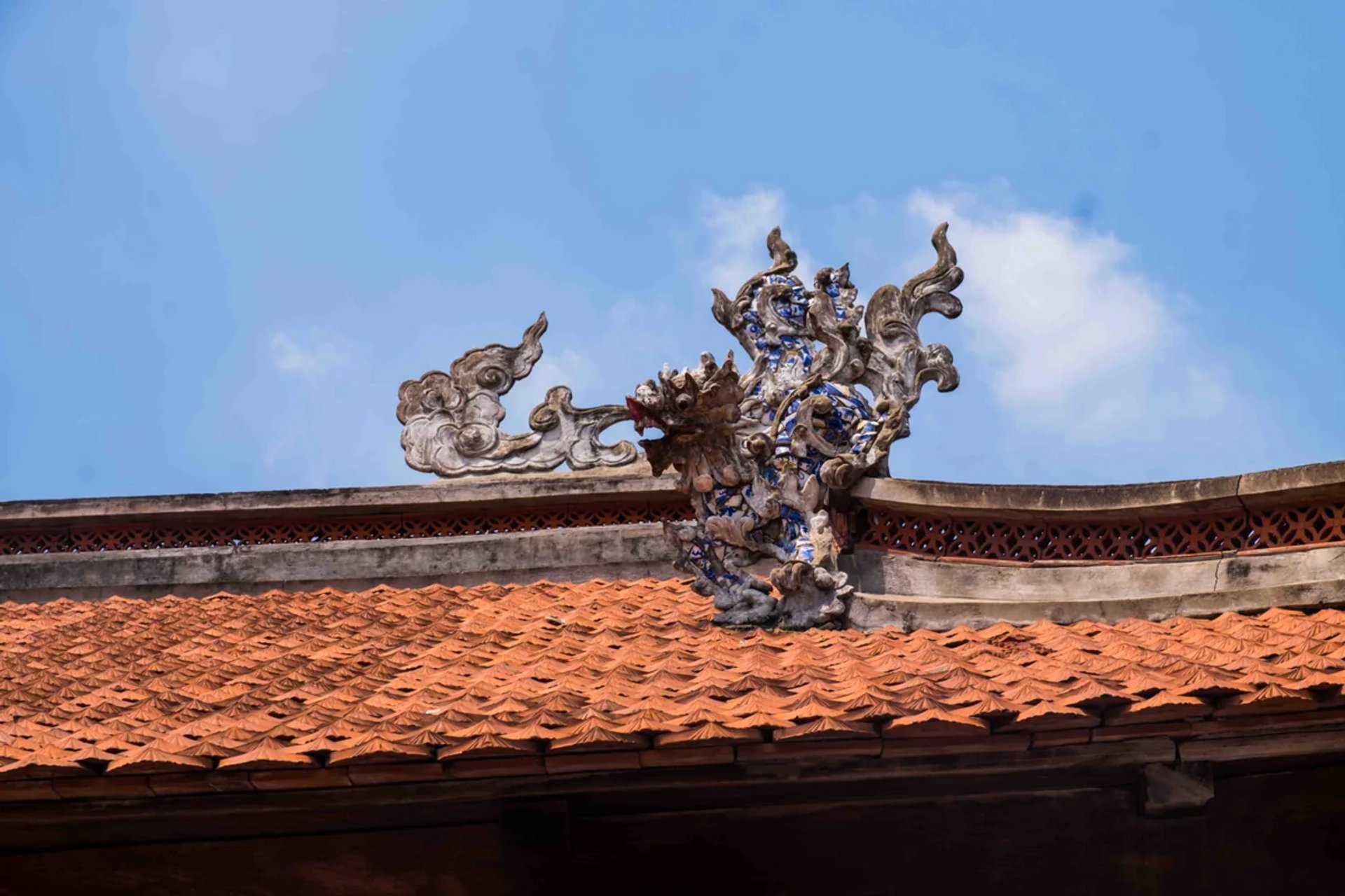 Kìm nóc đầu rồng trên bờ mái