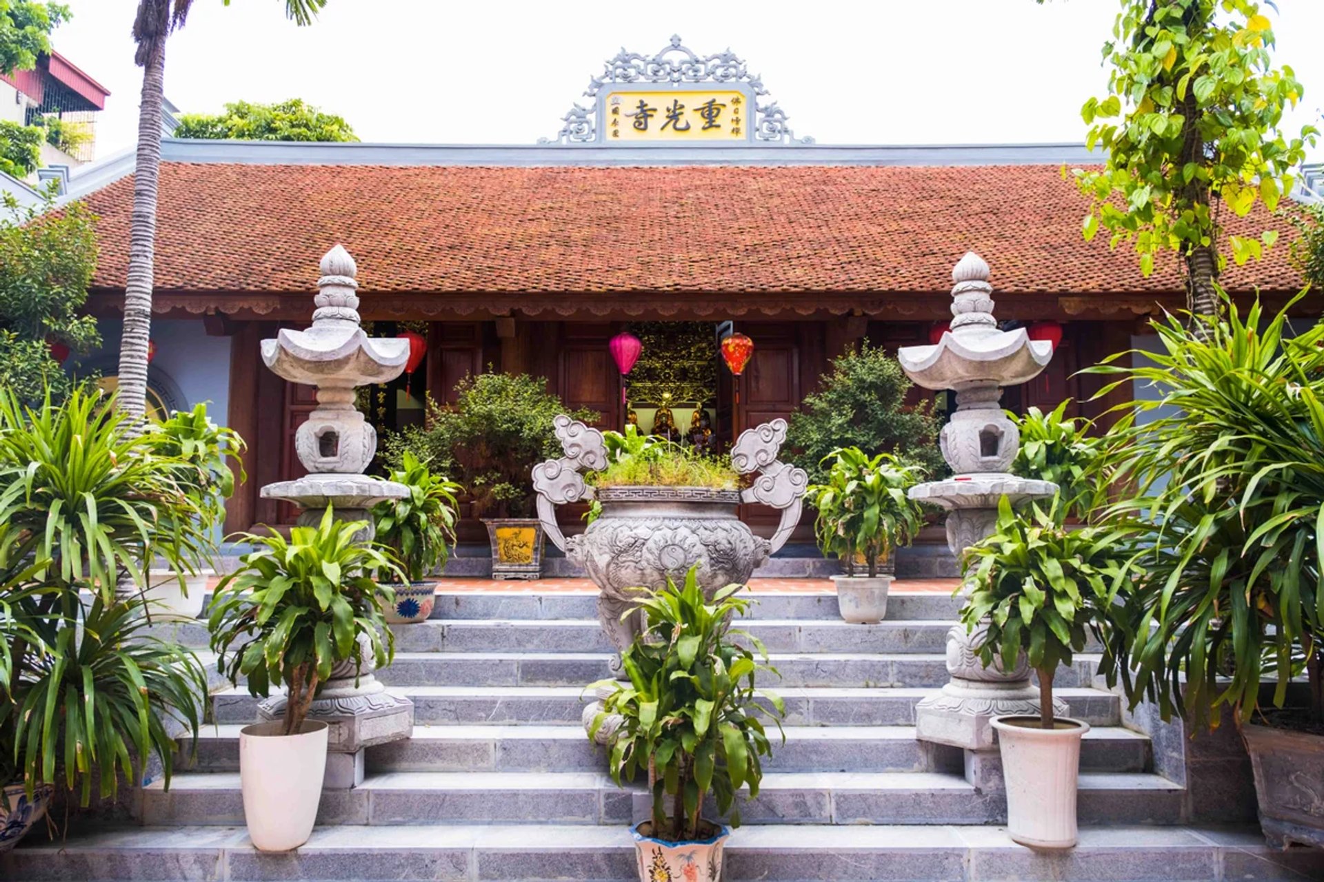 Toàn cảnh mặt bằng kiến trúc chữ Đinh Chùa Trùng Quang