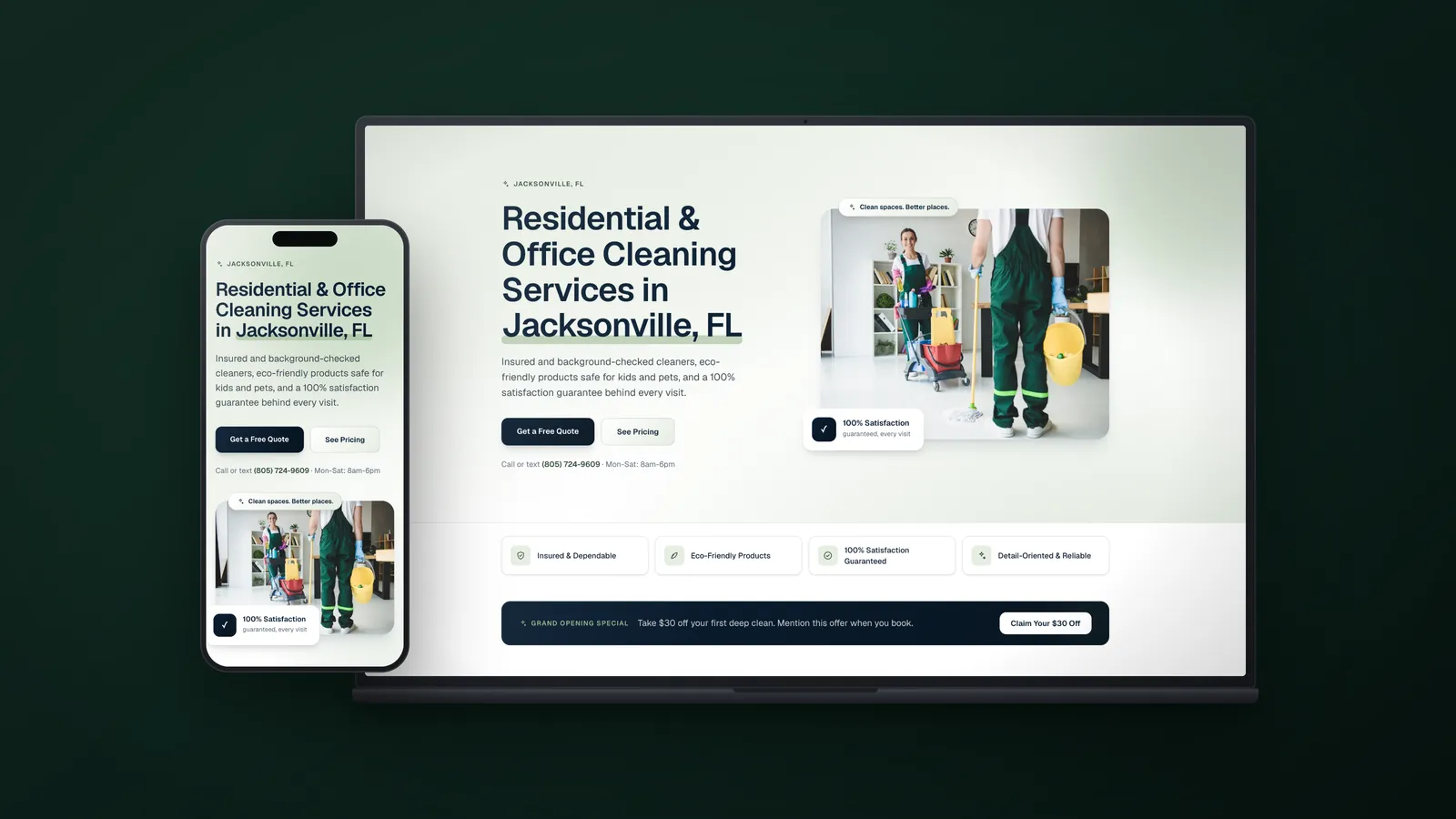 Pando Cleaning Solutions website