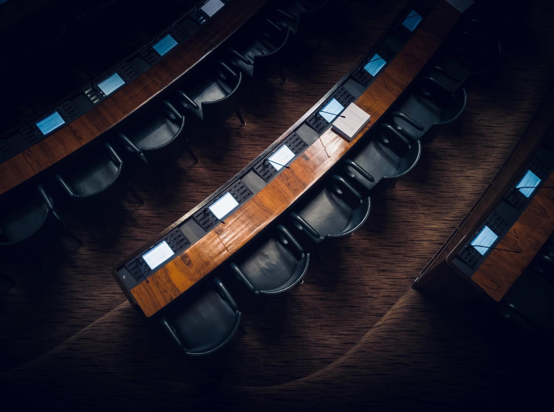 Top view of a plenary conference hall