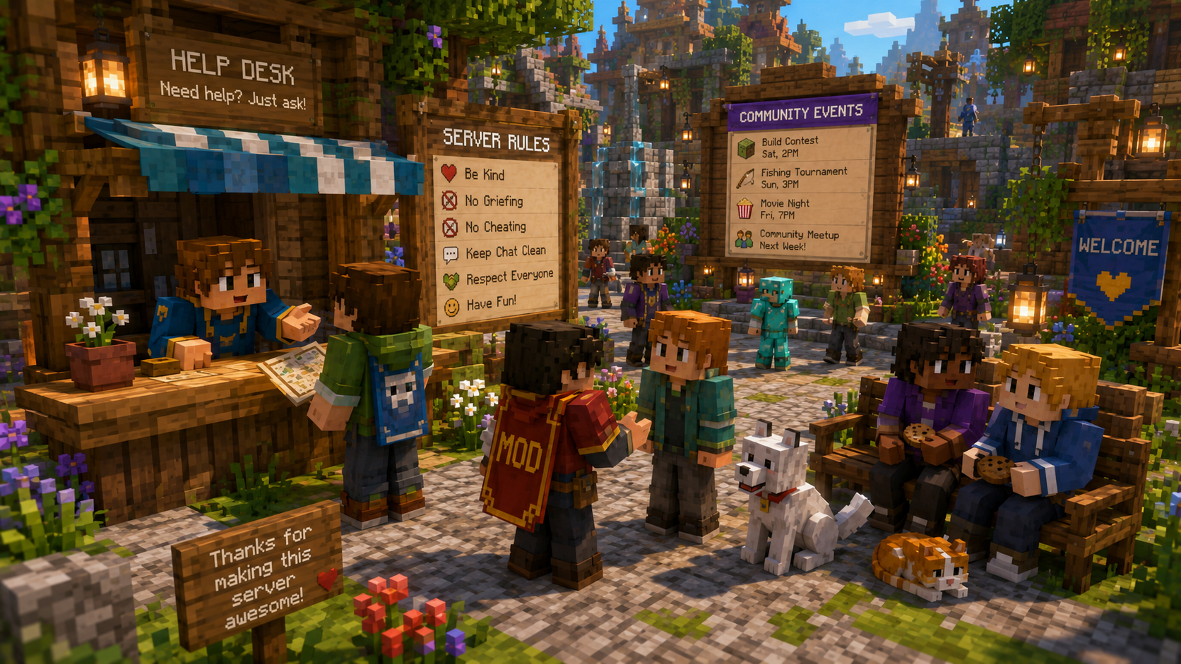 Minecraft inspirert illustrasjonsbilde (AI generert)