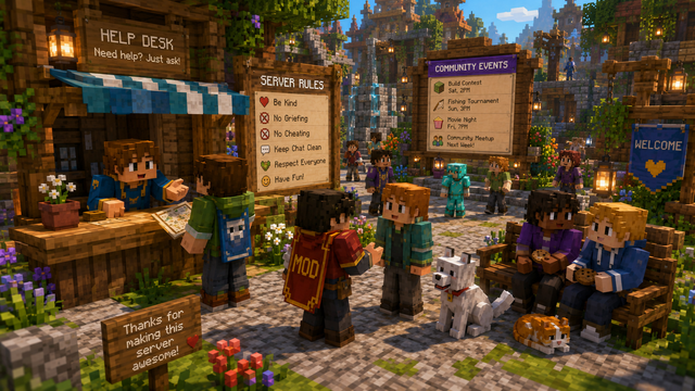Minecraft inspirert illustrasjonsbilde (AI generert)