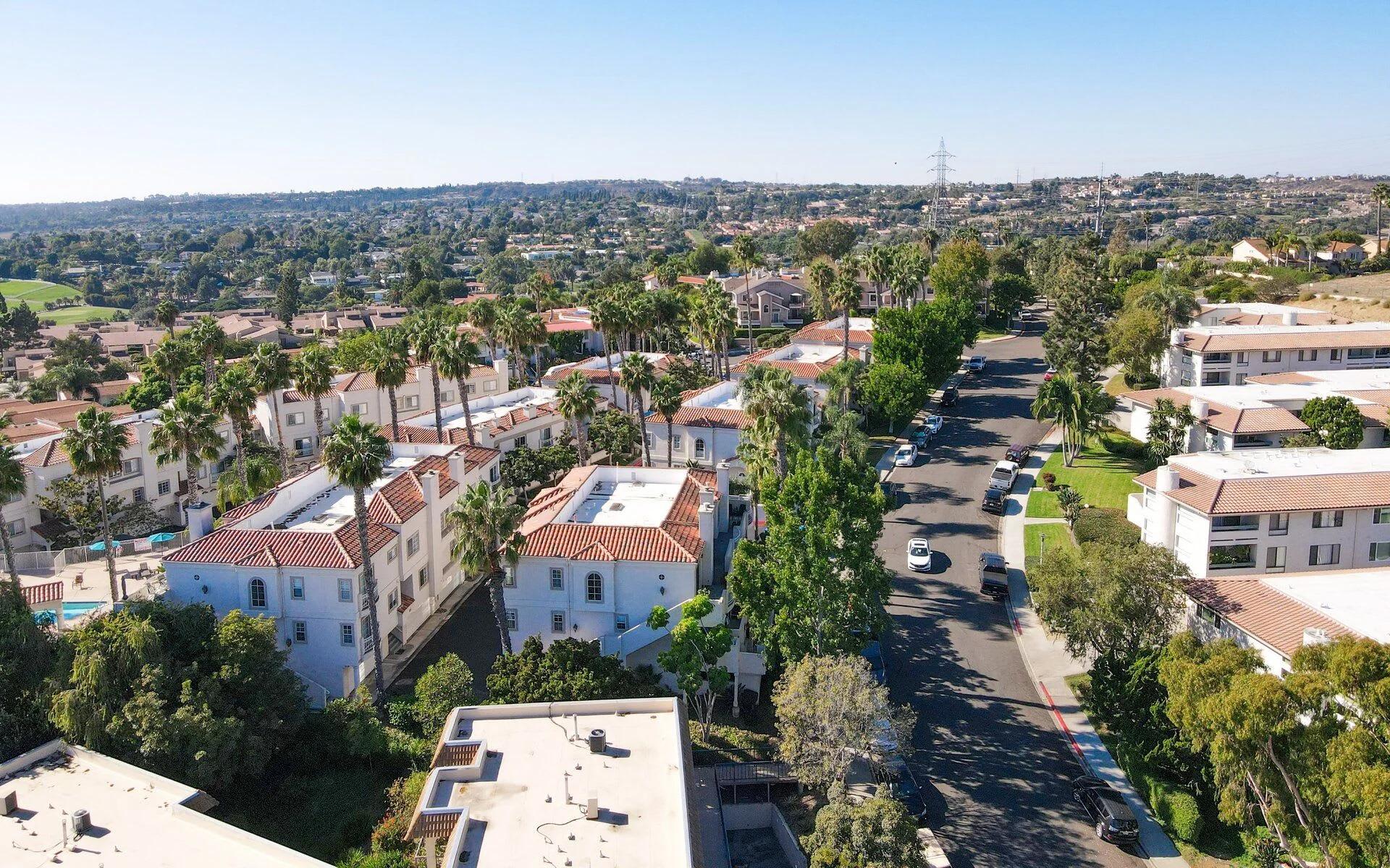 Aerial view of a San Diego neighborhood