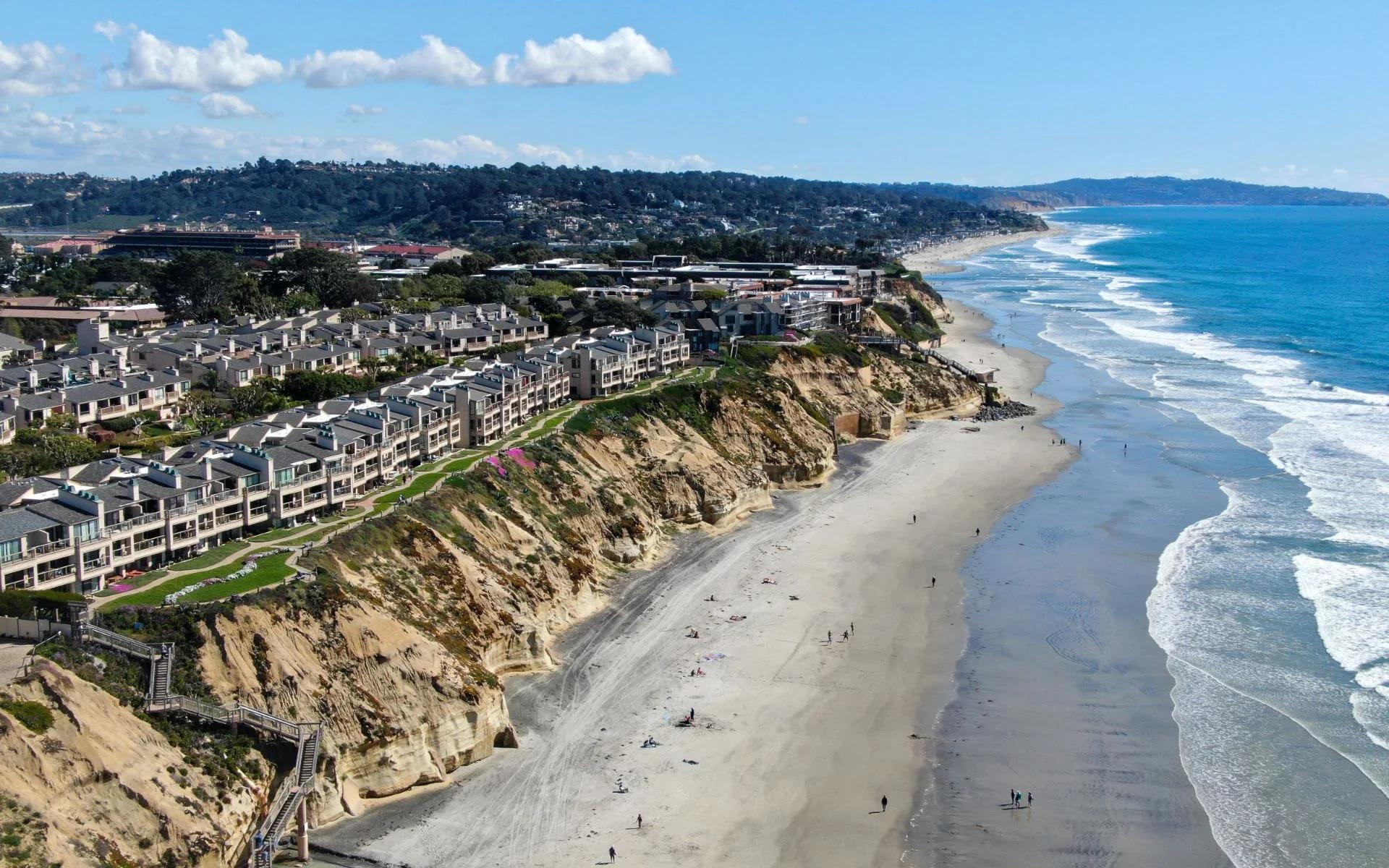 Aerial view of the Solana Beach coastline