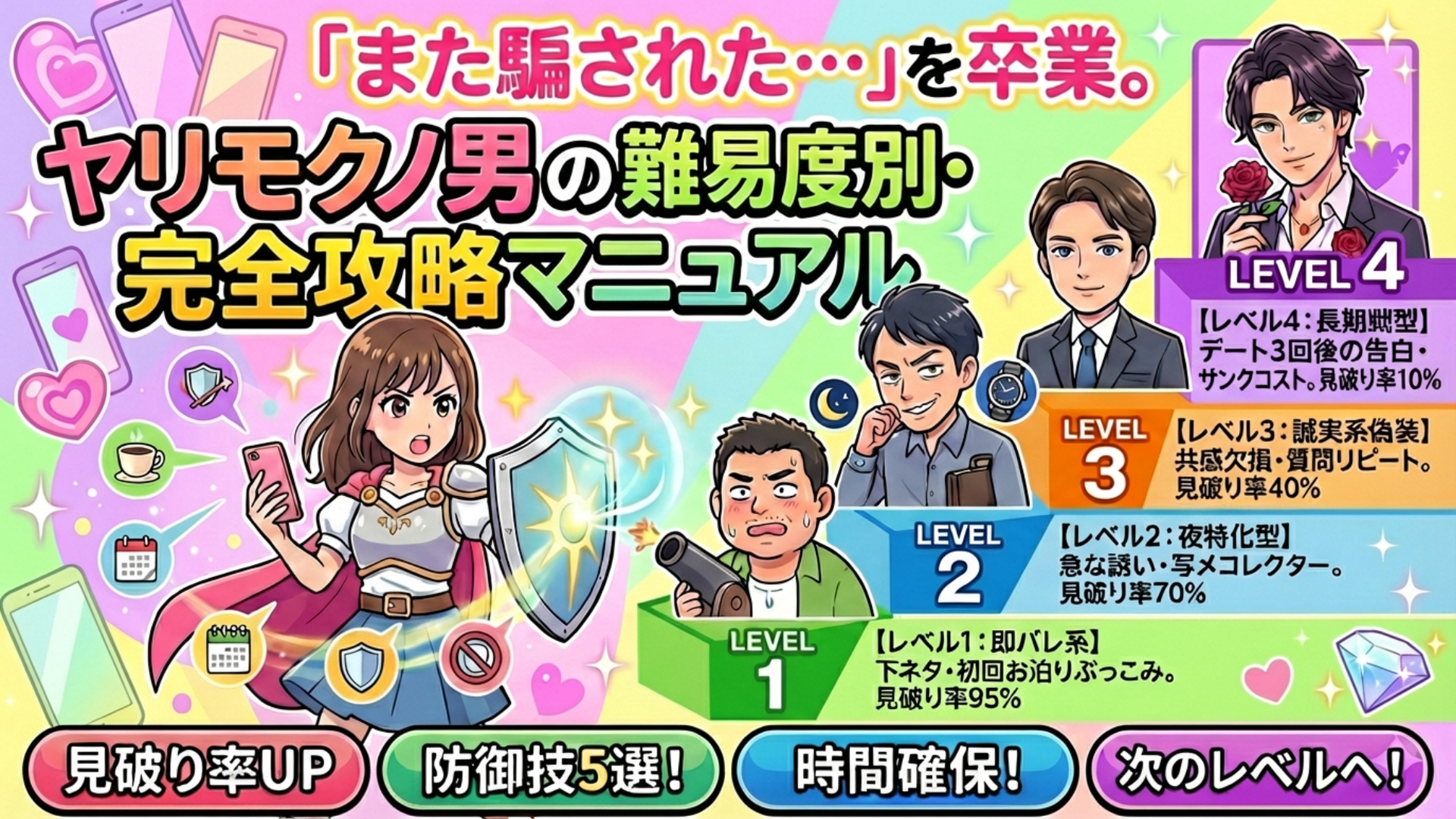 「また騙された…」を卒業。  ヤリモク男の難易度別・完全攻略マニュアル　