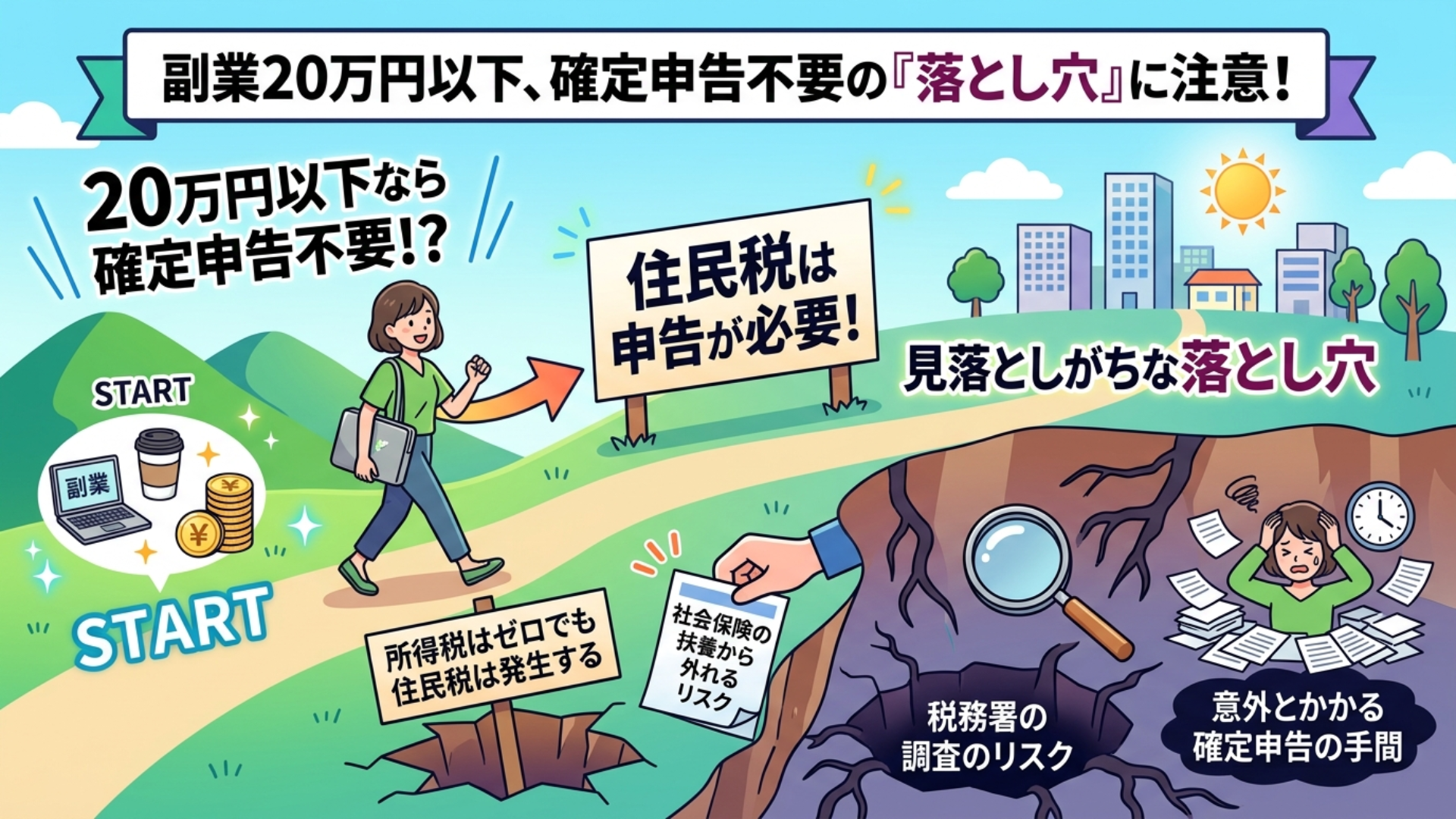副業の確定申告、しなくていい金額は「所得20万円以下」。ただし落とし穴がある