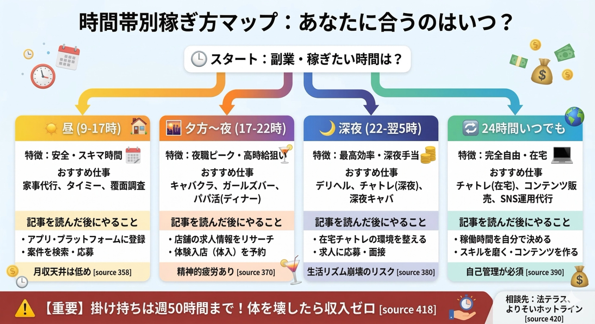 時間帯別の稼ぎ方ロードマップ診断