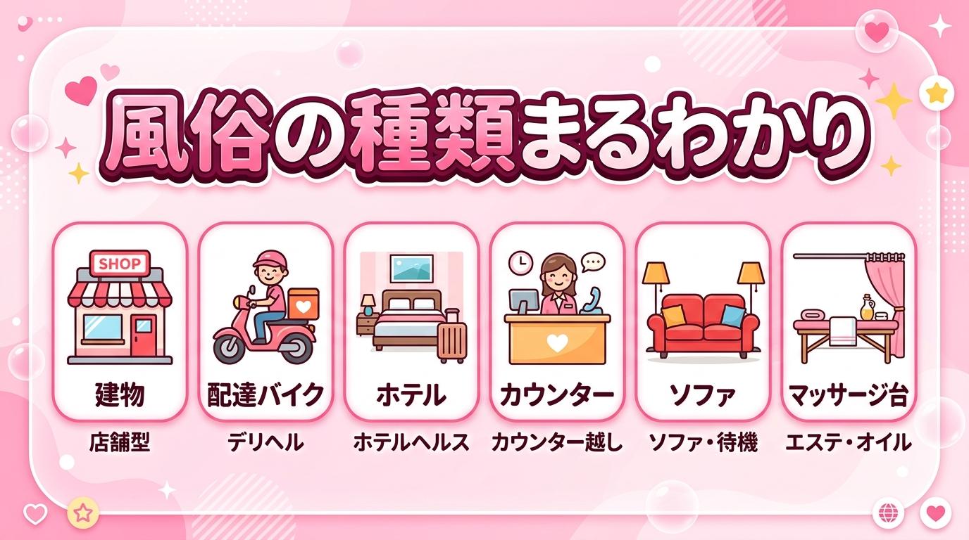 風俗の種類、全部わかる？ ソープ・デリヘル・ピンサロの違いを利用者と働く側の両面から整理した