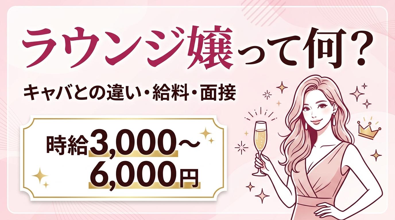 ラウンジ嬢とは？ キャバとの7つの違い・リアルな給料・面接のコツを全解説