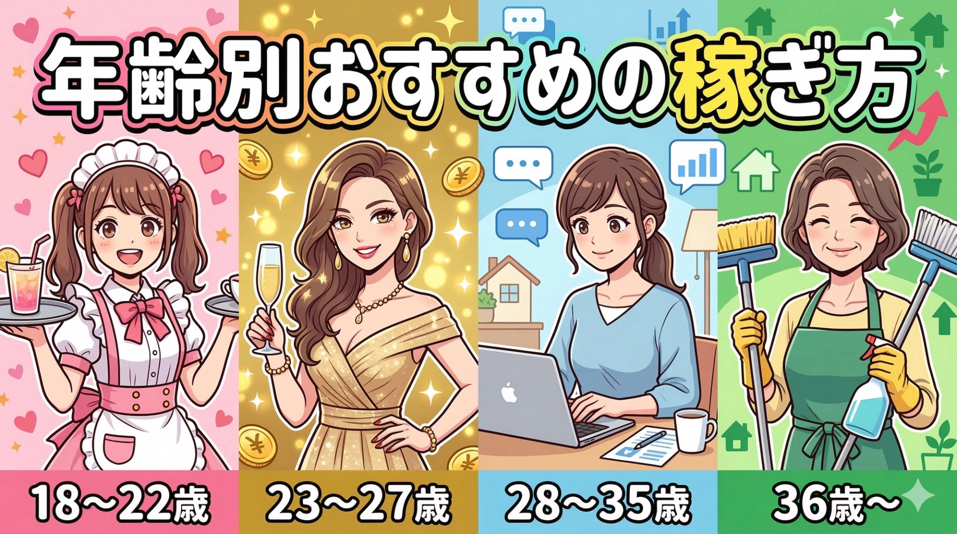年齢別おすすめの稼ぎ方｜18歳〜36歳以上、年齢で最適解は変わる