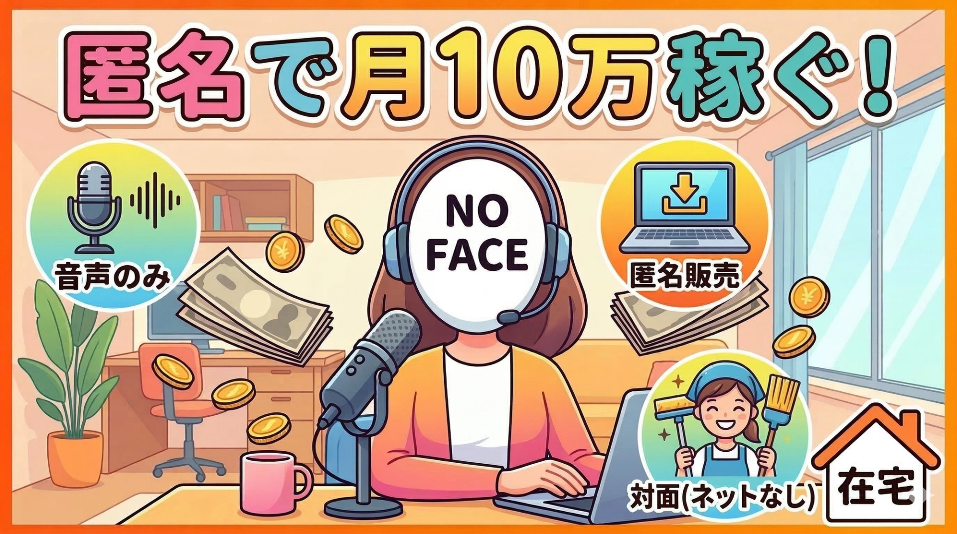 顔出しなしで稼ぐ方法