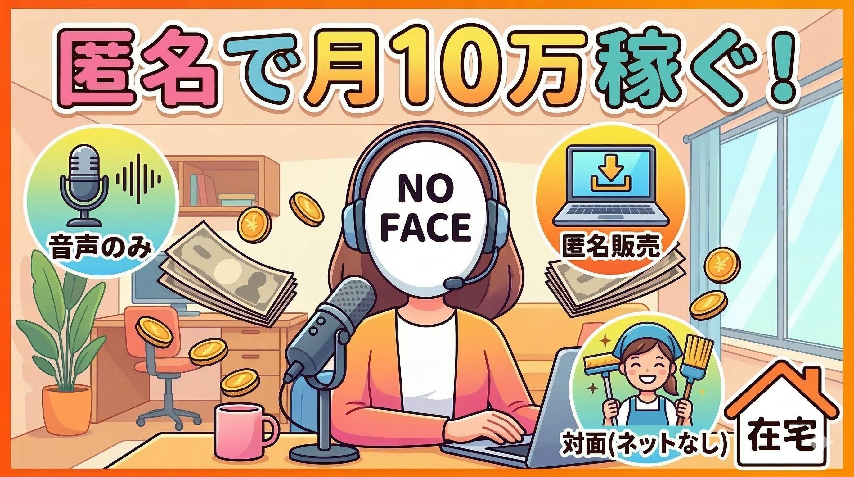 顔出しなしで稼ぐ方法