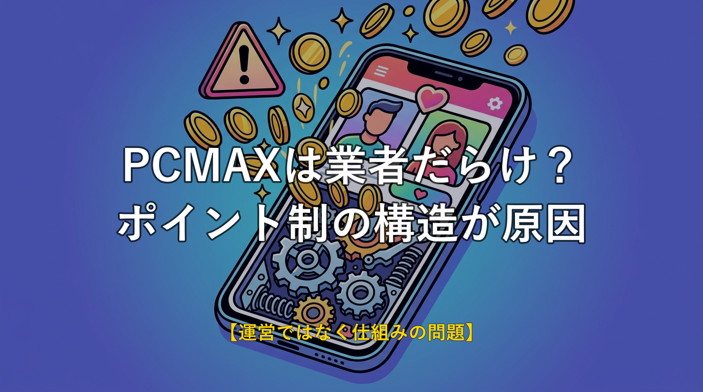 PCMAXは業者だらけ？「運営が悪い」のではなく「ポイント制の構造」が原因だった