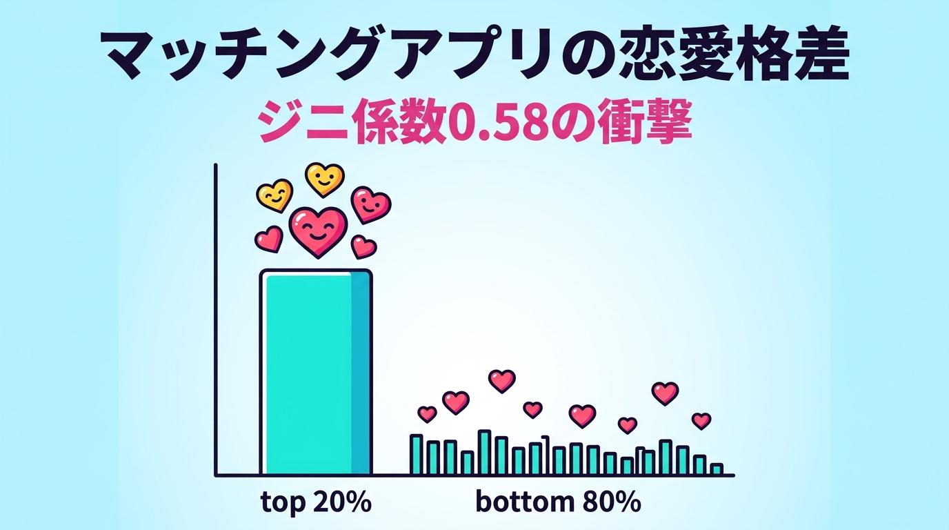 マッチングアプリの「いいね格差」は、世界の95%の国家経済より不平等である