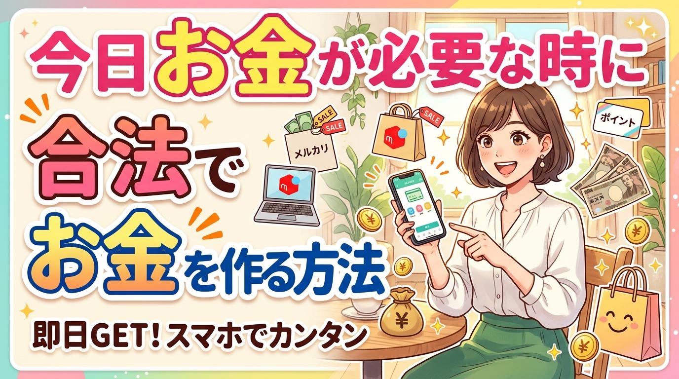 「今日お金が必要」な時に合法でお金を作る方法。金額別にやるべきことを整理した