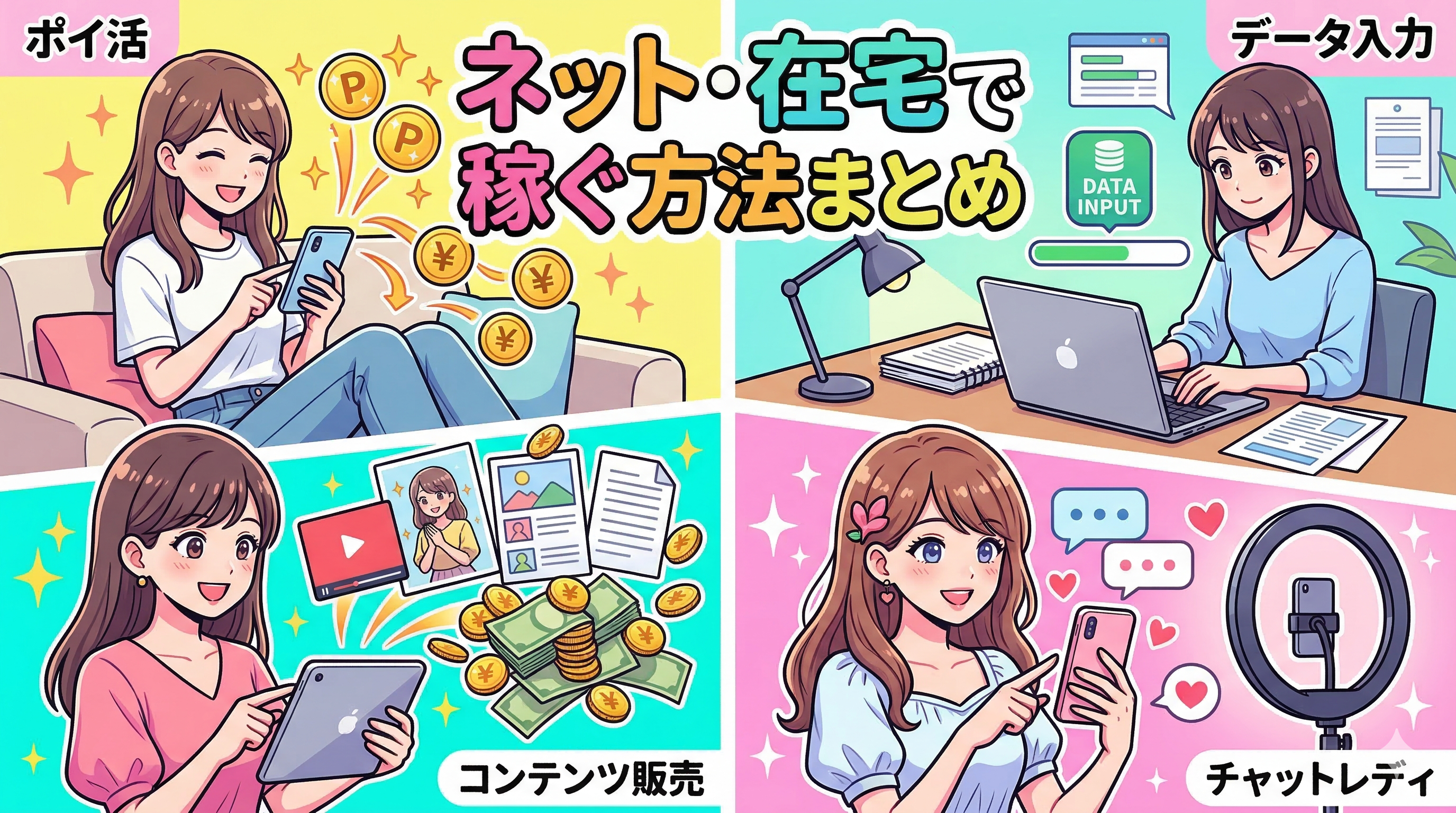 ネット・在宅で稼ぐ方法まとめ