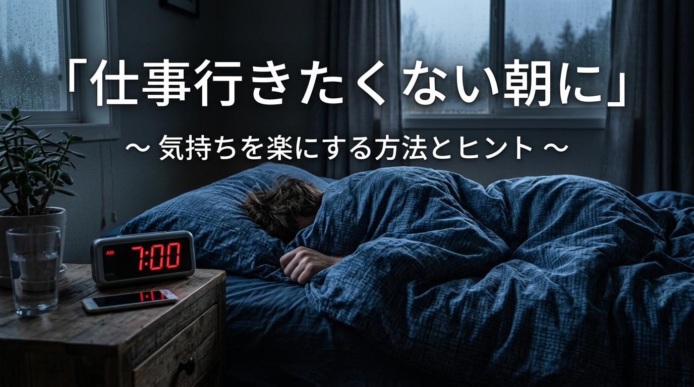 仕事行きたくない朝、まずやっていいこと。「甘え」と「SOS」の境界線はここ