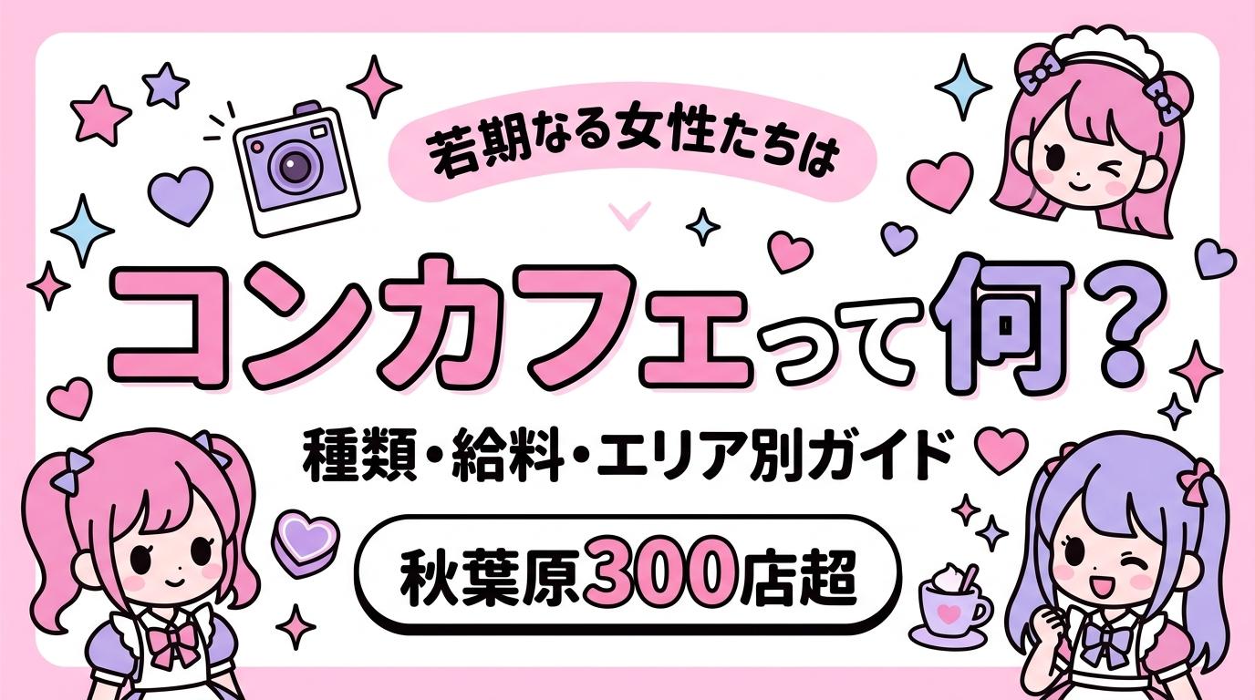 コンカフェとは？ 種類7タイプ・給料事情・エリア別ガイドを全解説──メイドカフェとの違いから「夜コン」の注意点まで