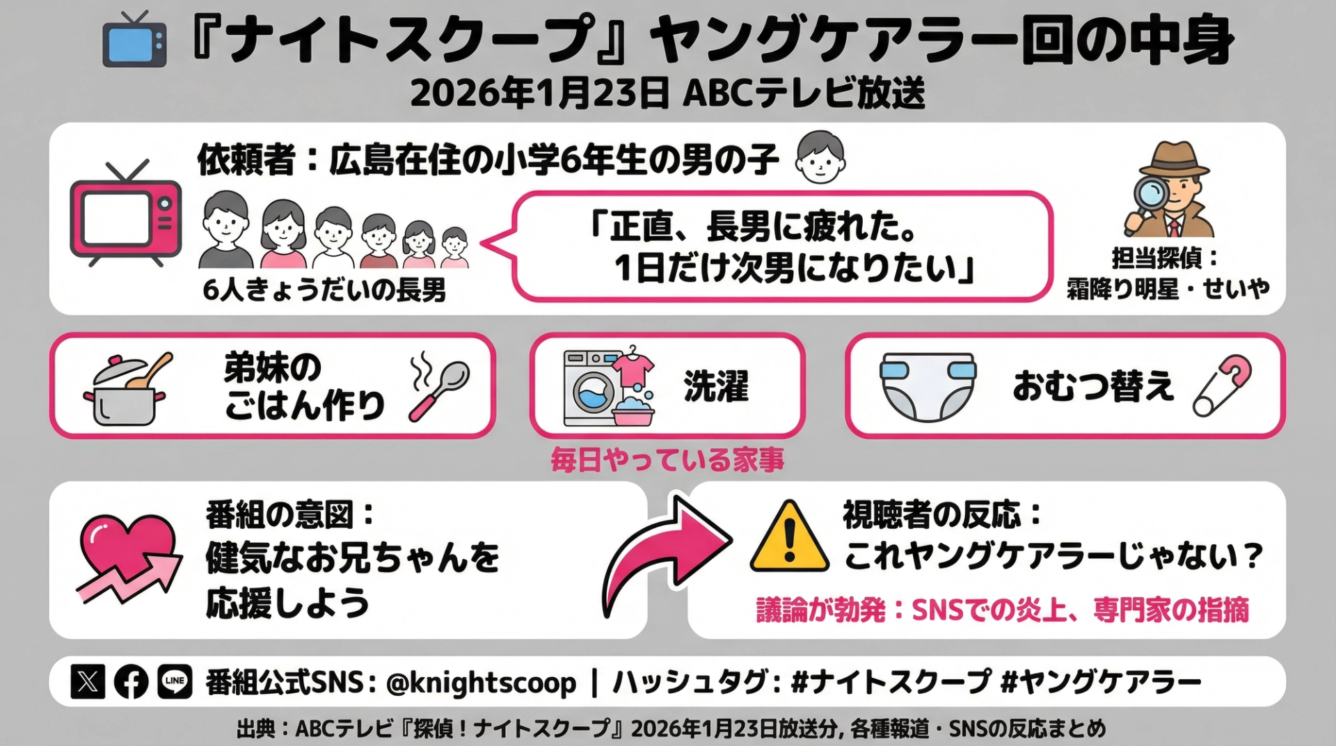 『ナイトスクープ』ヤングケアラー回の中身