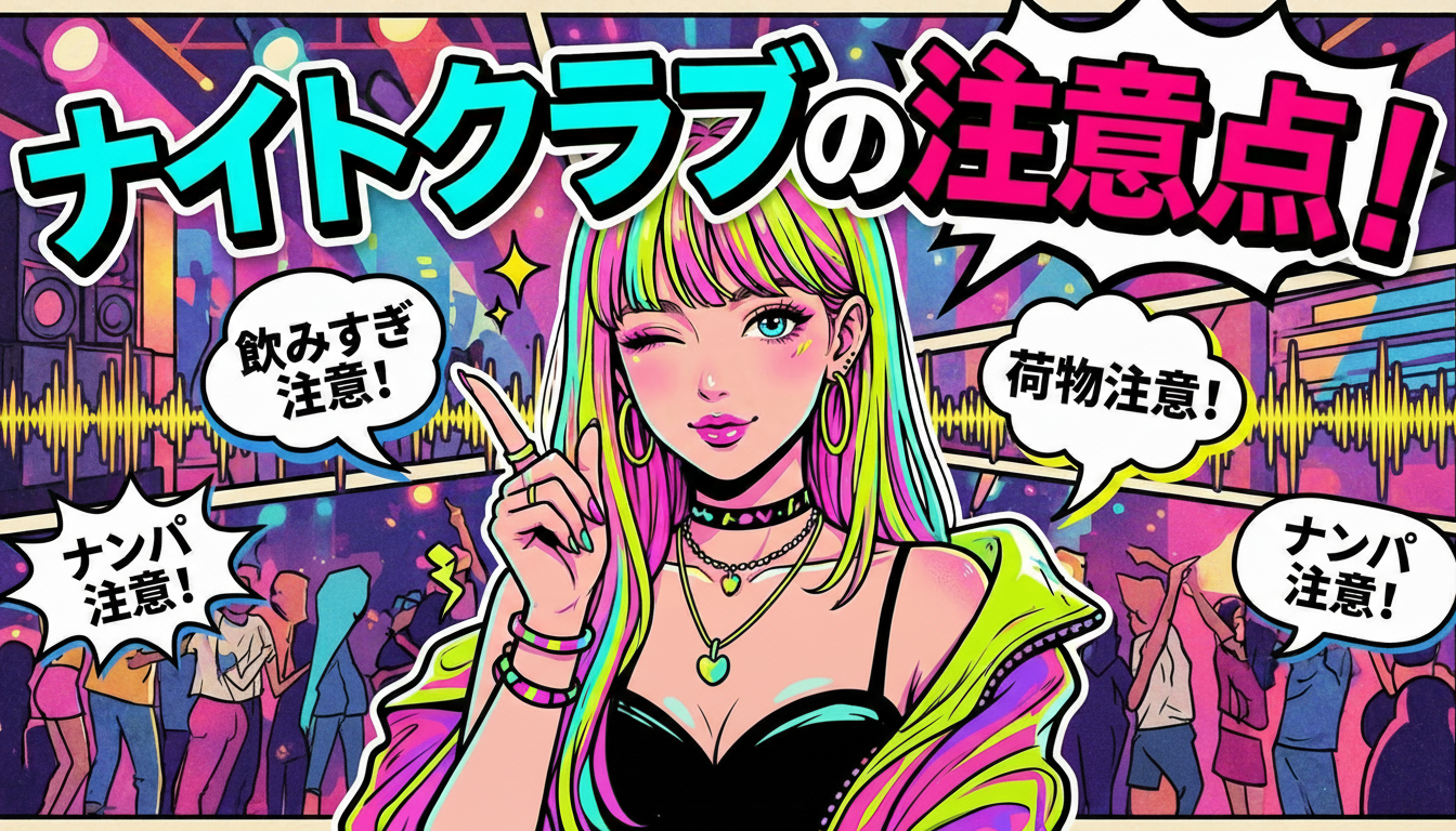 ポップなサムネイルで「ナイトクラブの注意点を教える常連女子」のアップデート