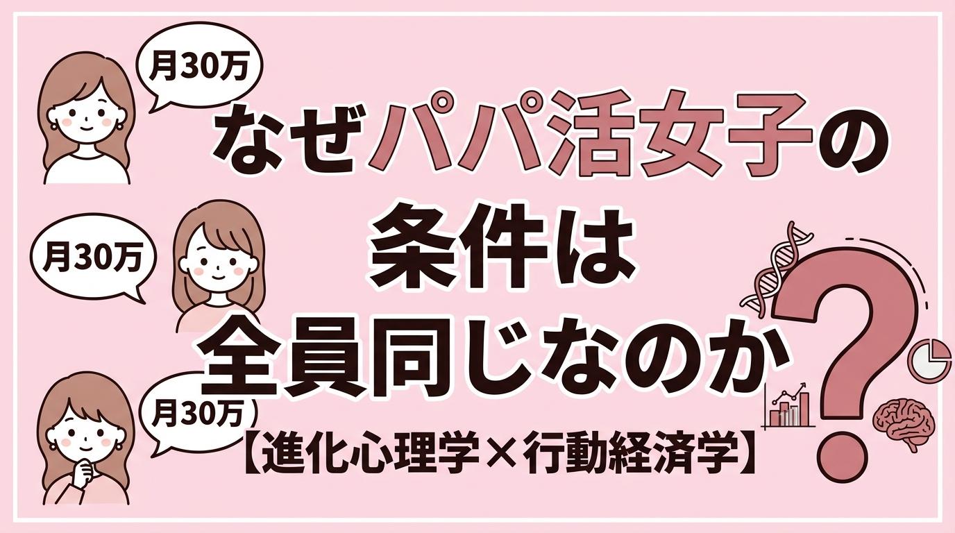 なぜパパ活女子の"希望条件"は全員同じなのか【進化心理学×行動経済学】