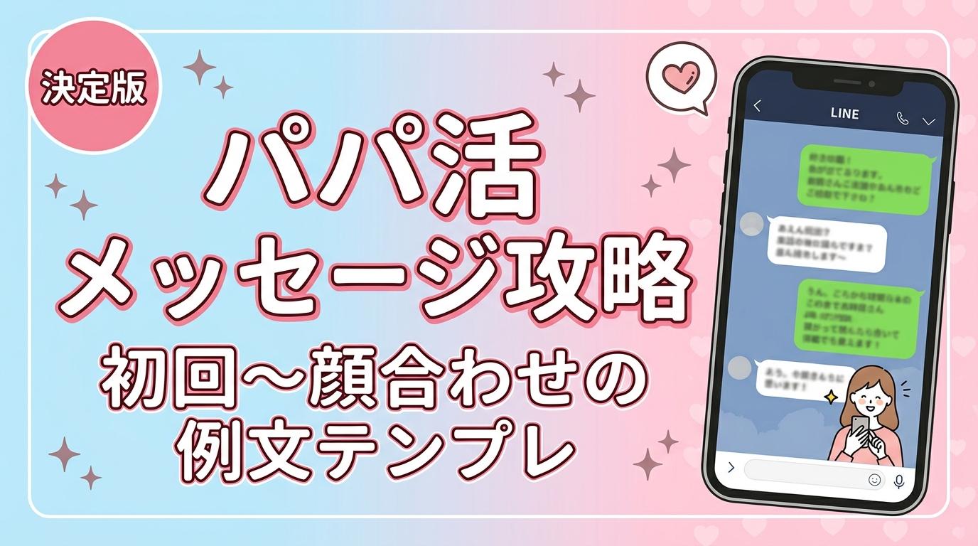 パパ活メッセージの攻略法。初回〜顔合わせまでの例文テンプレート付き
