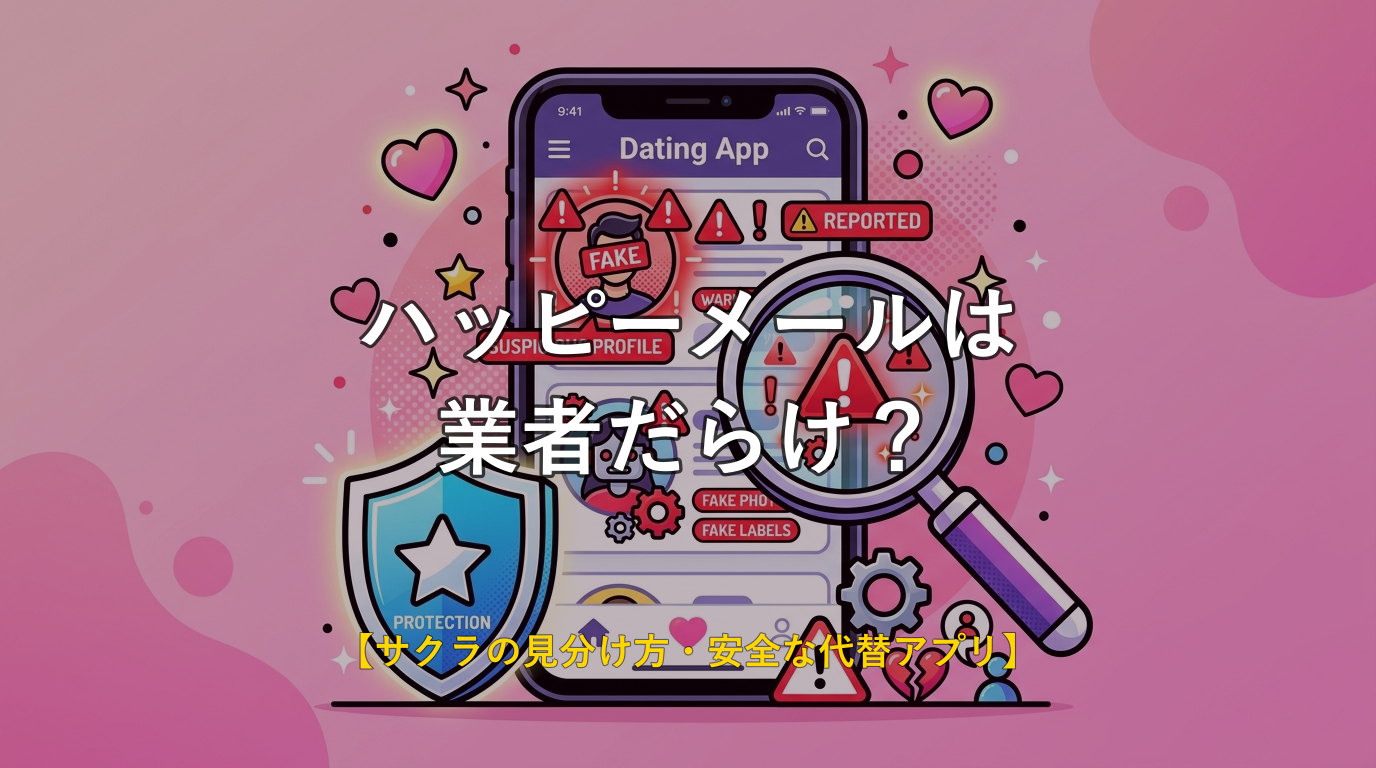 ハッピーメールは業者だらけ？サクラとの違い・見分け方・安全な代替アプリ