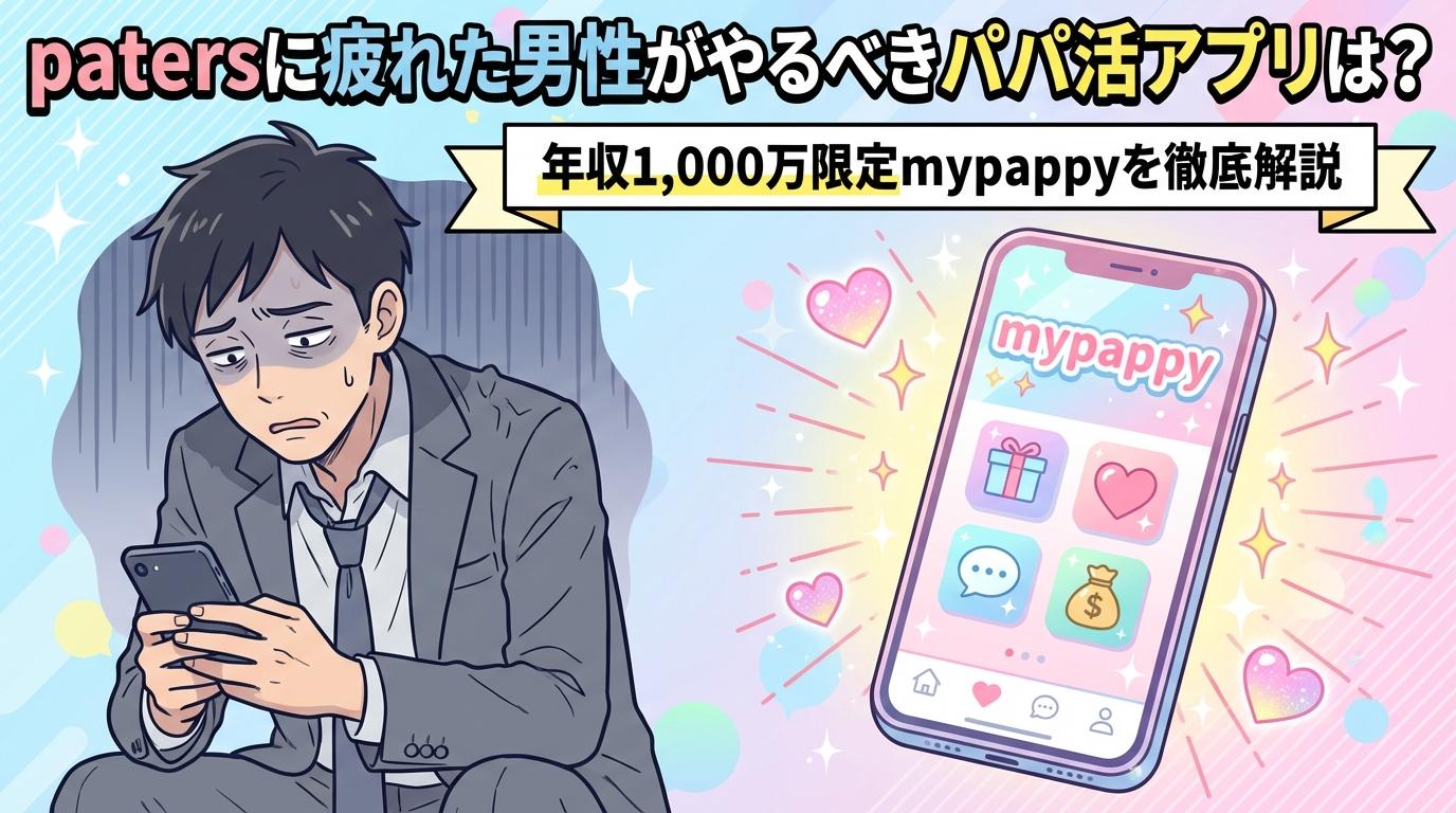 patersに疲れた男性がやるべきパパ活アプリは？年収1,000万限定mypappyを徹底解説