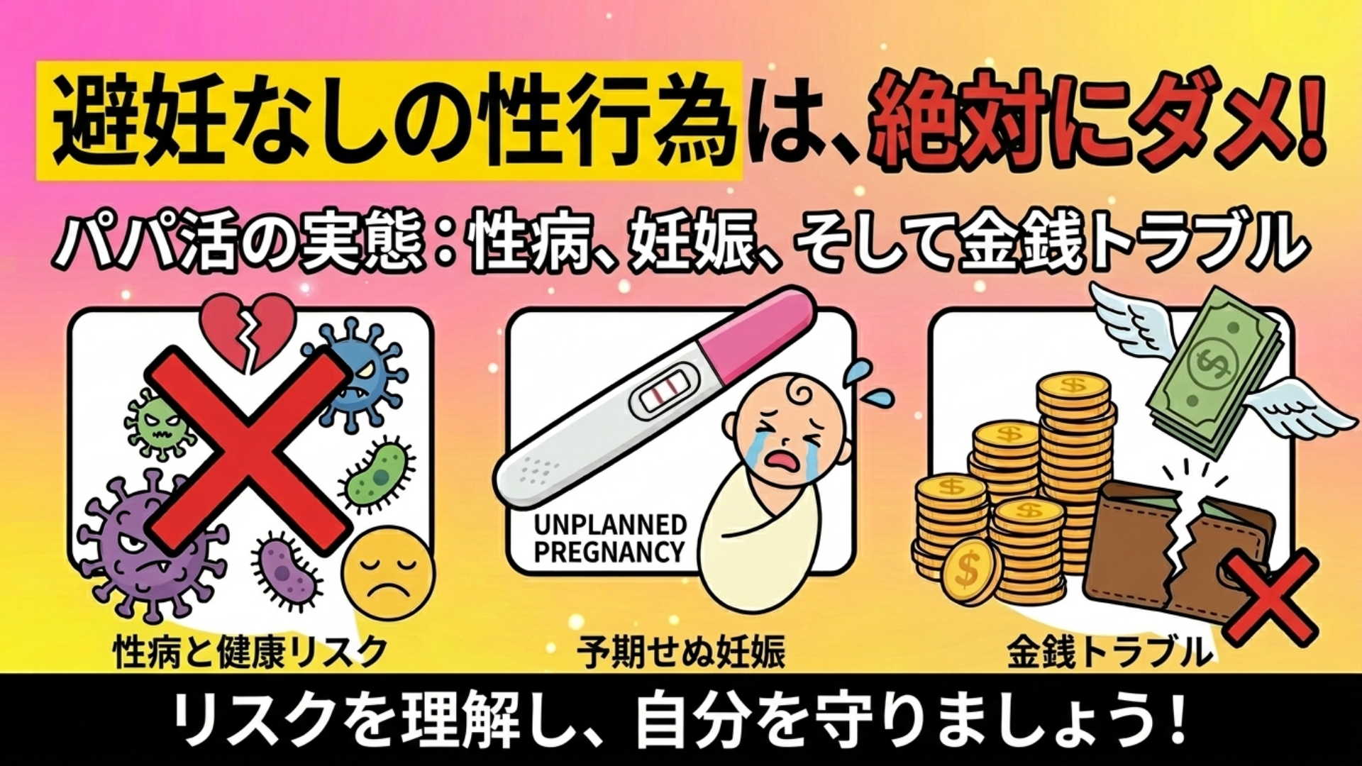 パパ活 中出し性病・妊娠・お金