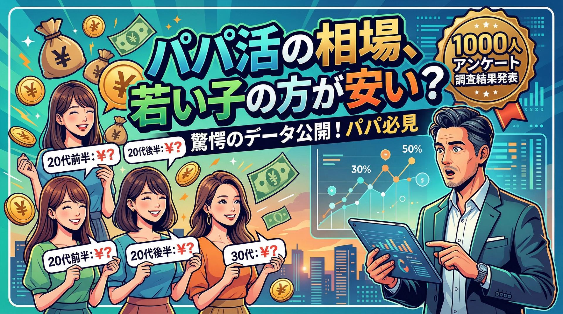 【男性向け】パパ活のお手当相場、若い女性の方が実は低い？ 1,000人調査で検証した