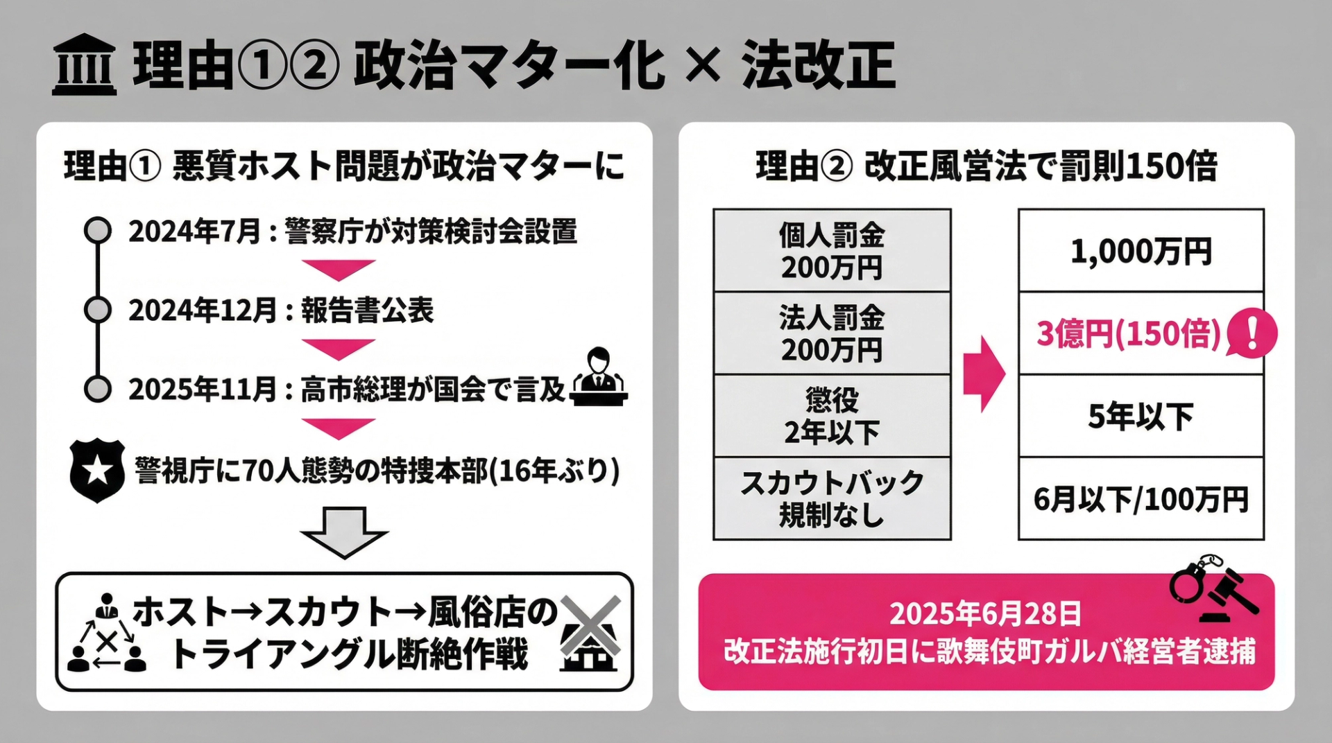 理由①②　政治マター化×法改正