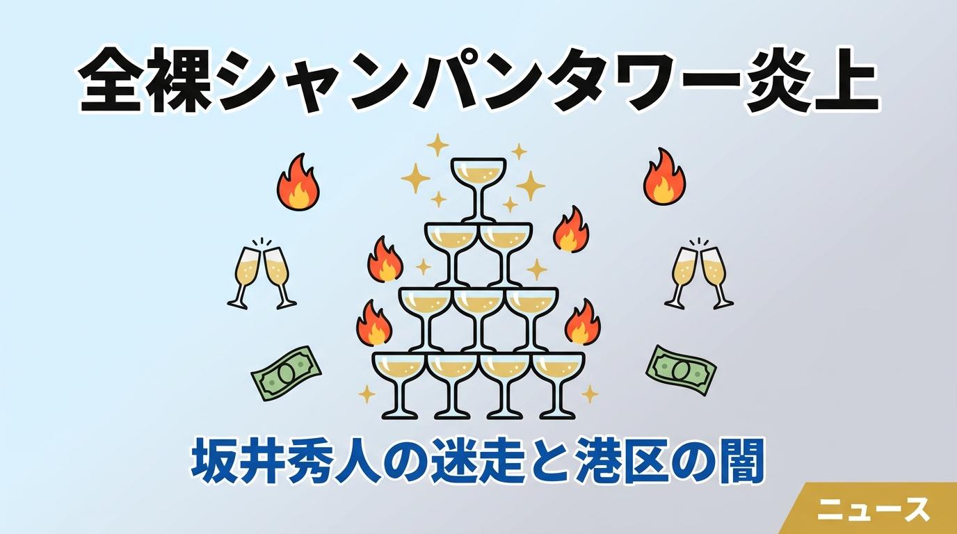 全裸シャンパンタワー事件のニュース記事サムネイル