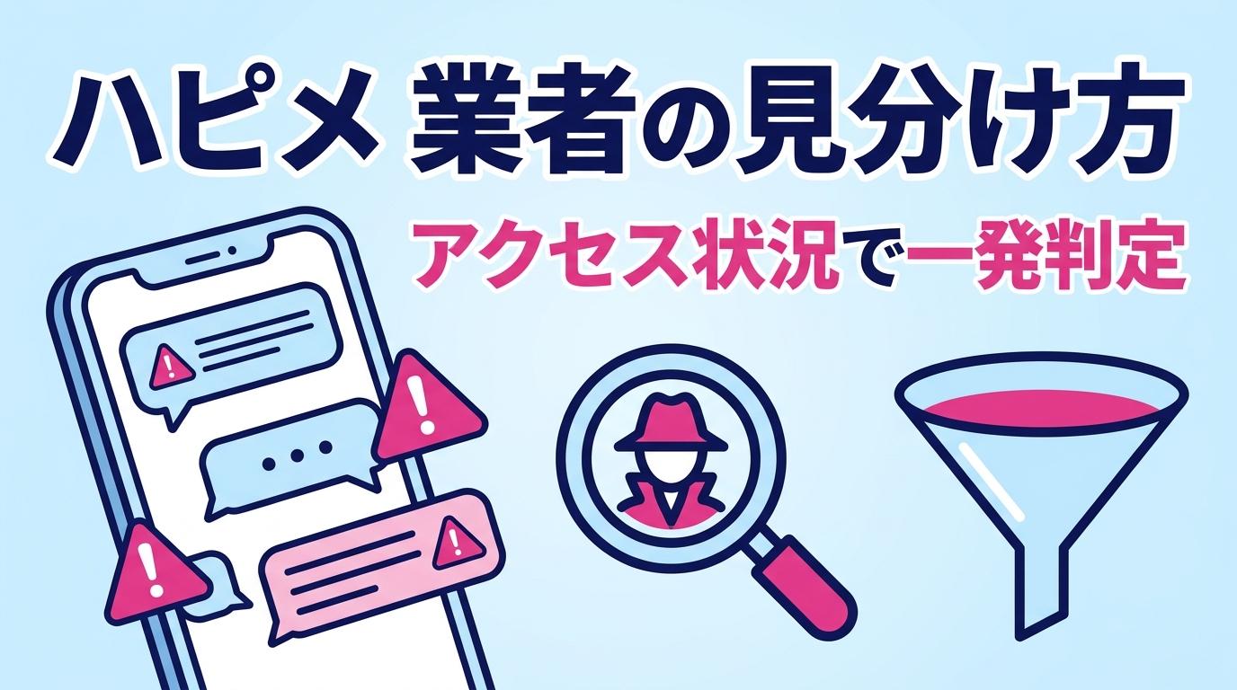 ハッピーメールは業者だらけ？3割が遭遇した実態と、Web版「アクセス状況」で見抜く裏ワザ