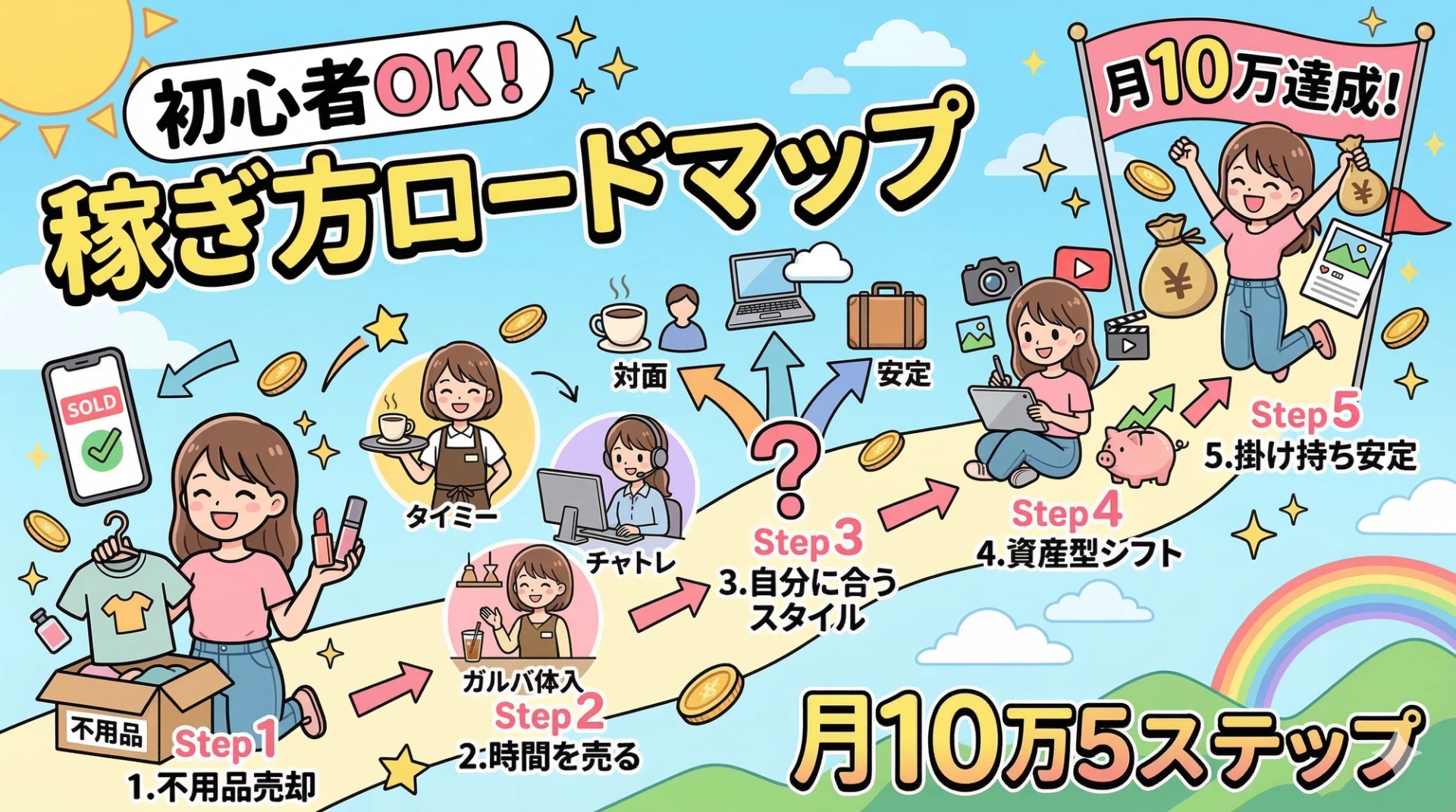 稼ぎ方の完全初心者ロードマップ