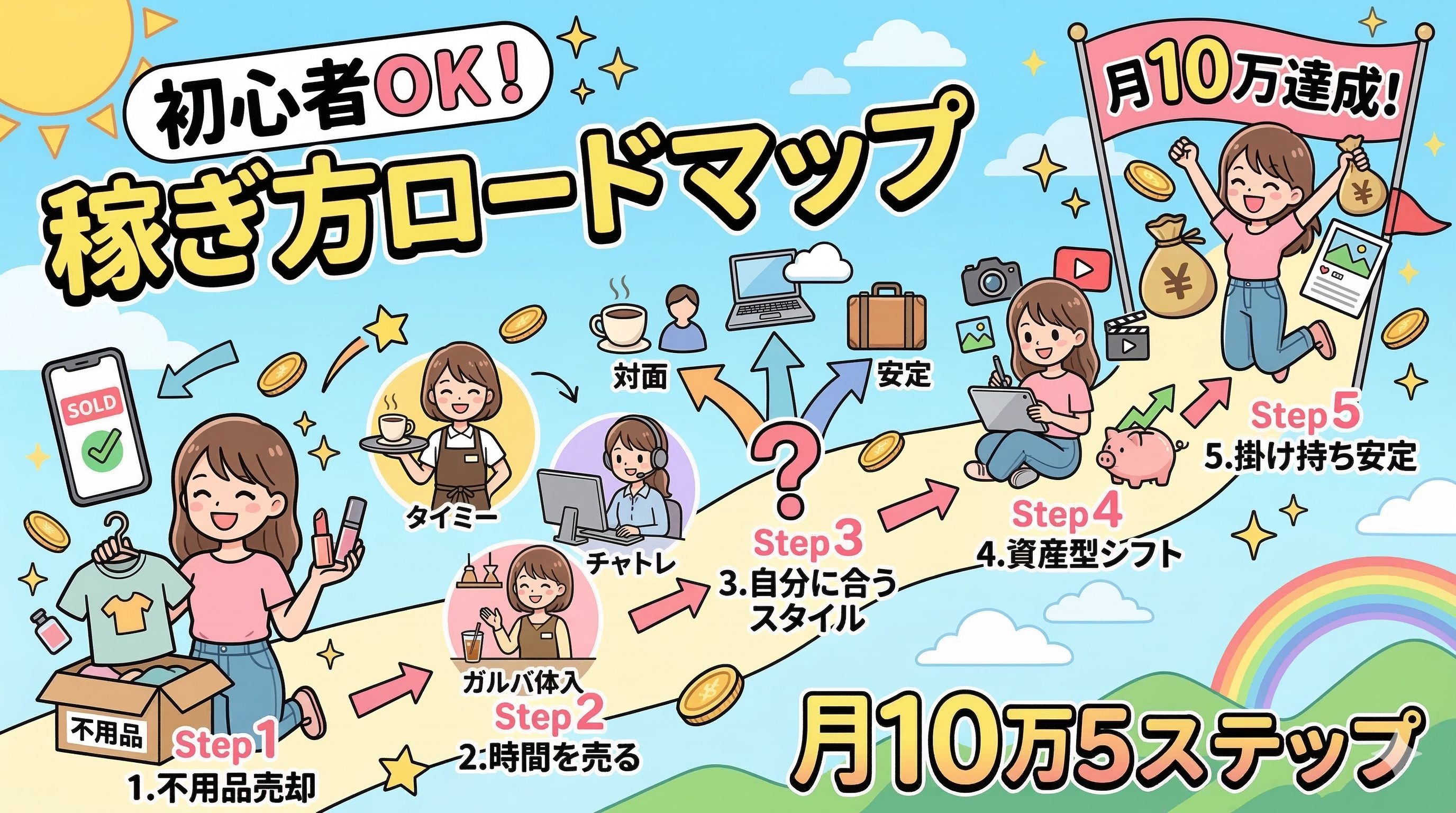 稼ぎ方の完全初心者ロードマップ