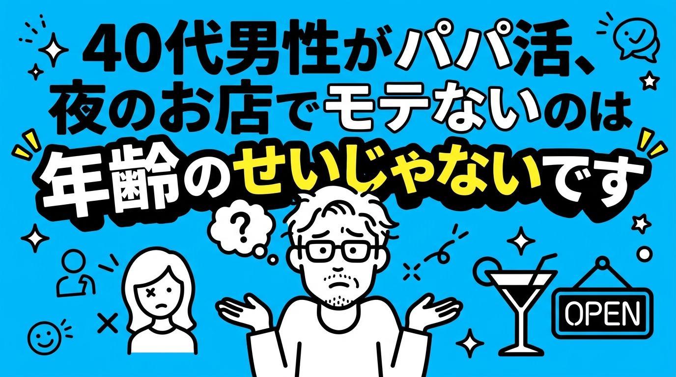 40代男性がパパ活、夜のお店でモテないのは年齢のせいじゃないです