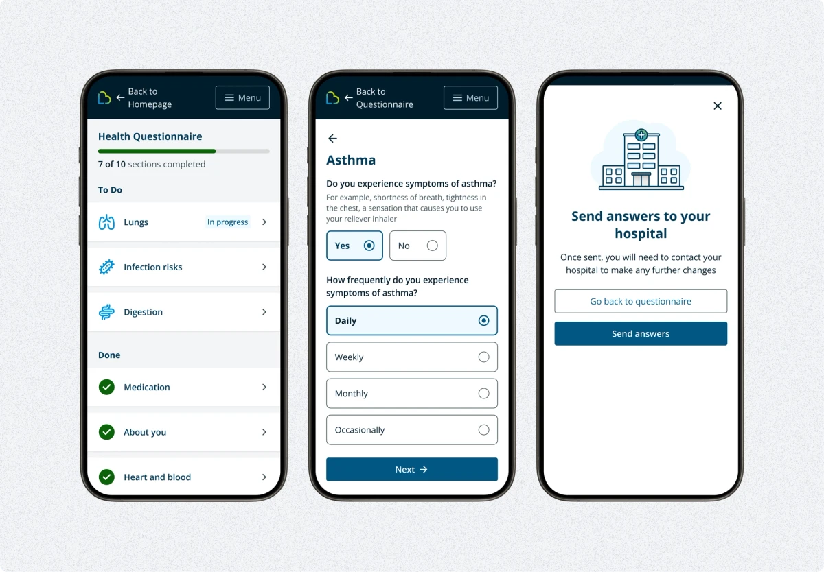 LifeBox features a questionnaire for patients to complete and an online platform for clinicians to manage their care
