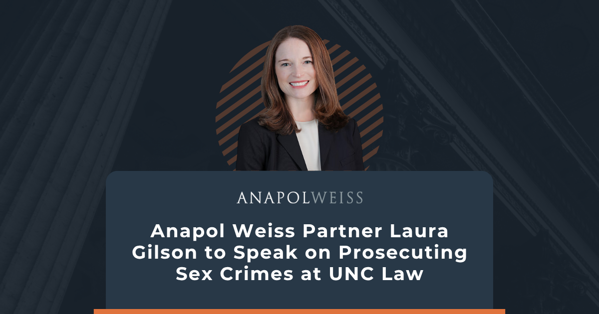 Image Laura Gilson of Anapol Weiss speaking on prosecuting sex crimes at a UNC Law panel.png