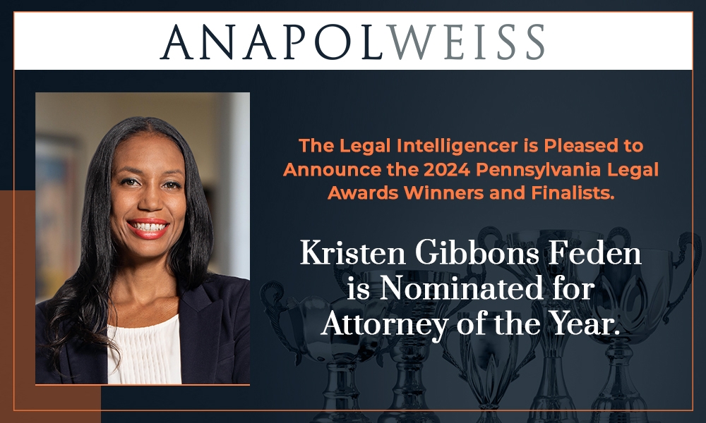 Lawyer of the Year Nomination for Anapol Weiss Shareholder Kristen Gibbons Feden