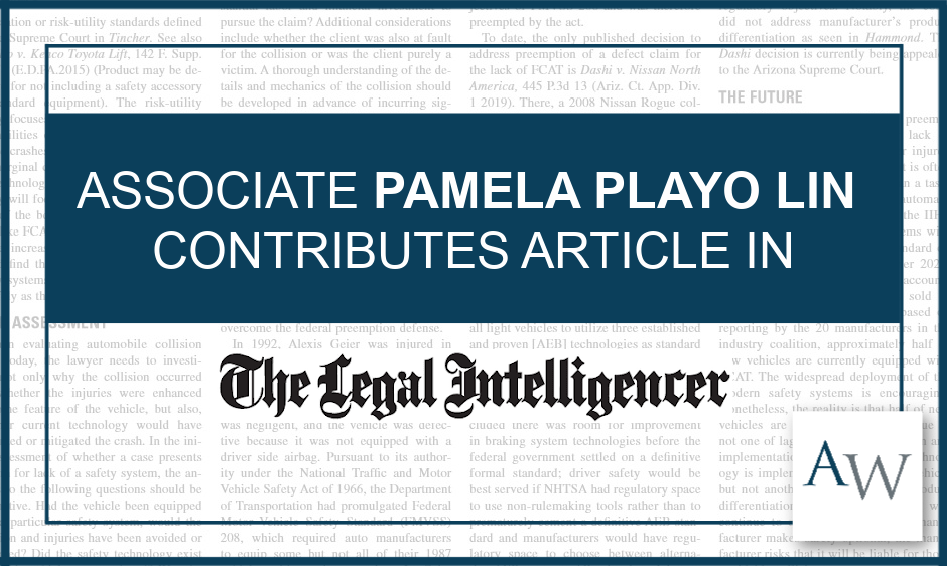 Attorney Pamela Playo Lin Discusses Ongoing Vaping Crisis in Legal Intelligencer Article