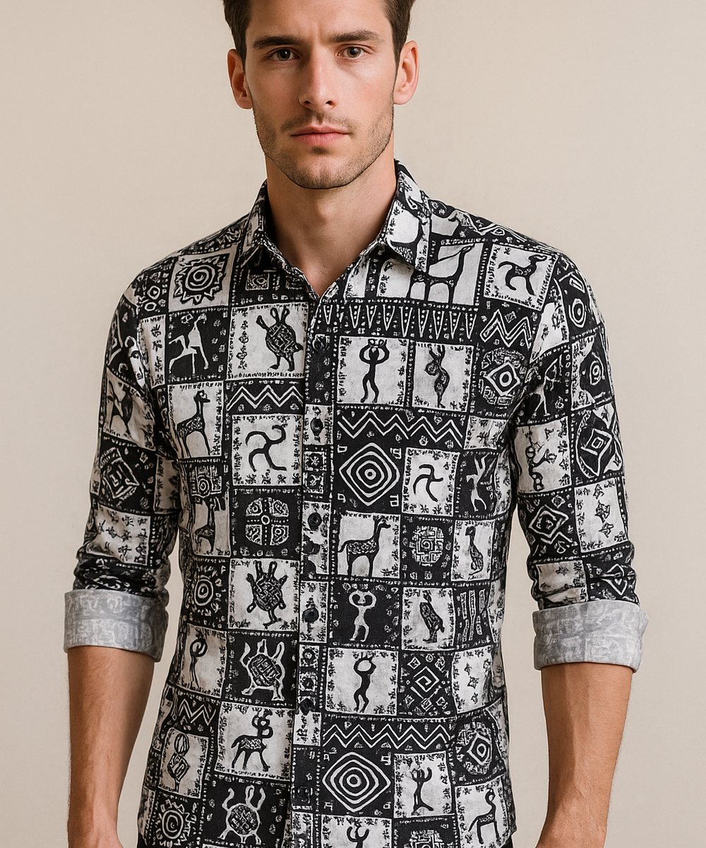 TRIBAL MONOCHROME SHIRT