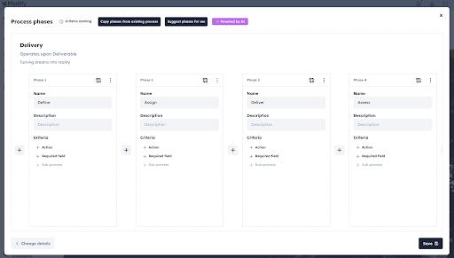 Process set up: Delivery process