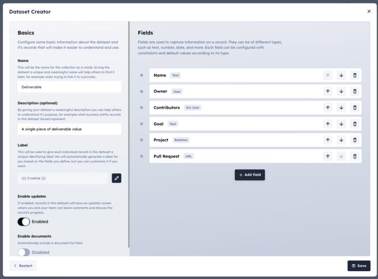 Dataset create in Modlify: Deliverable