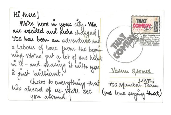That Comedy Club Mumbai postcard